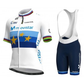 Conjunto Maillot + Culotte Corto con tirantes 2021 Movistar Team Mujer N003